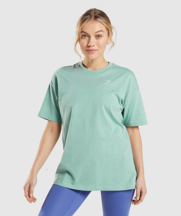 Damske Tricka Gymshark Training Oversized Modre | GV3542879
